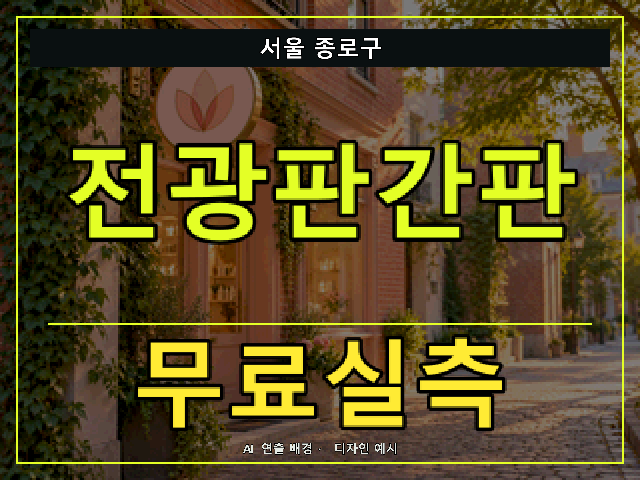 서울 종로구 전광판간판 무료실측 안내 썸네일 · AI 연출 배경