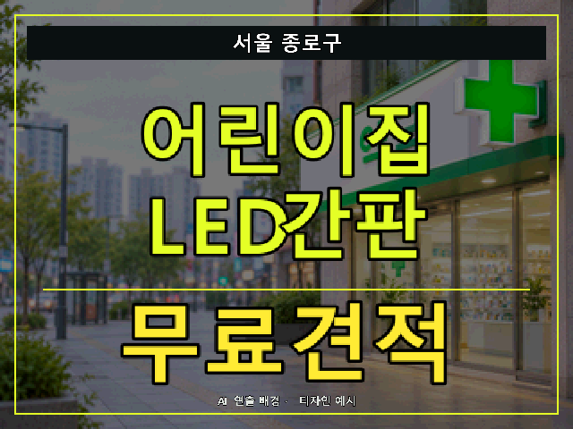 서울 종로구 어린이집 LED간판 무료견적 안내 썸네일 · AI 연출 배경