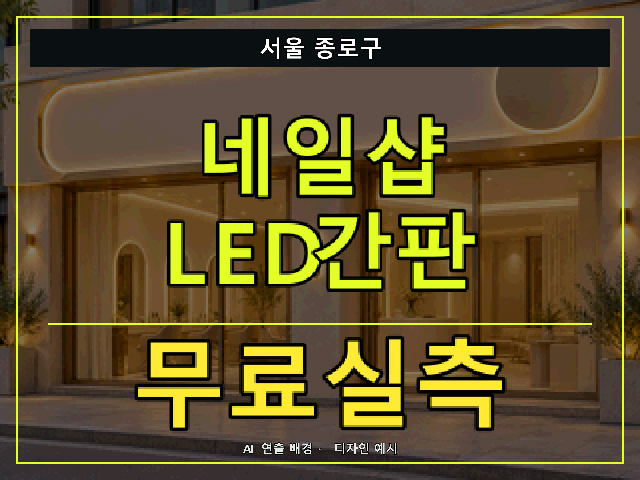서울 종로구 네일샵 LED간판 무료실측 안내 썸네일 · AI 연출 배경