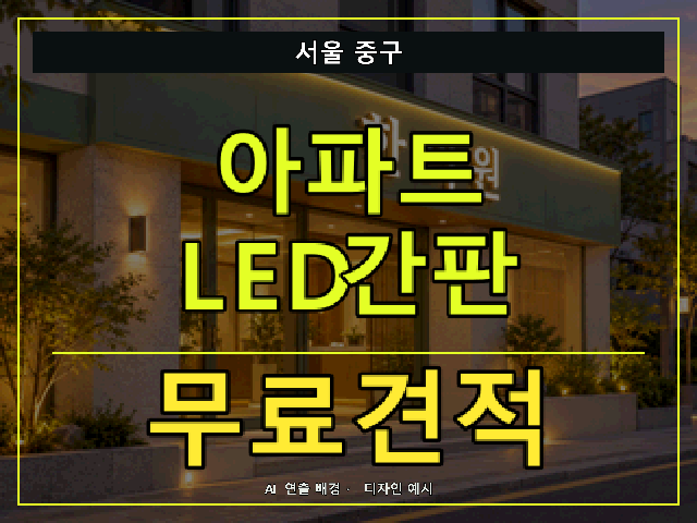 서울 중구 아파트 LED간판 무료견적 안내 썸네일 · AI 연출 배경