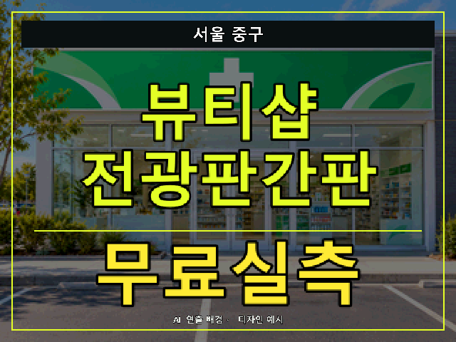 서울 중구 뷰티샵 전광판간판 무료실측 안내 썸네일 · AI 연출 배경