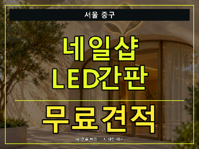 서울 중구 네일샵 LED간판 무료견적 안내 썸네일 · AI 연출 배경