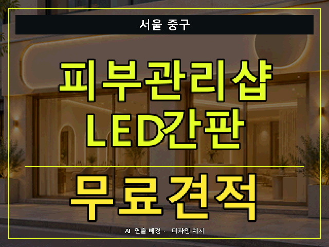 서울 중구 피부관리샵 LED간판 무료견적 안내 썸네일 · AI 연출 배경