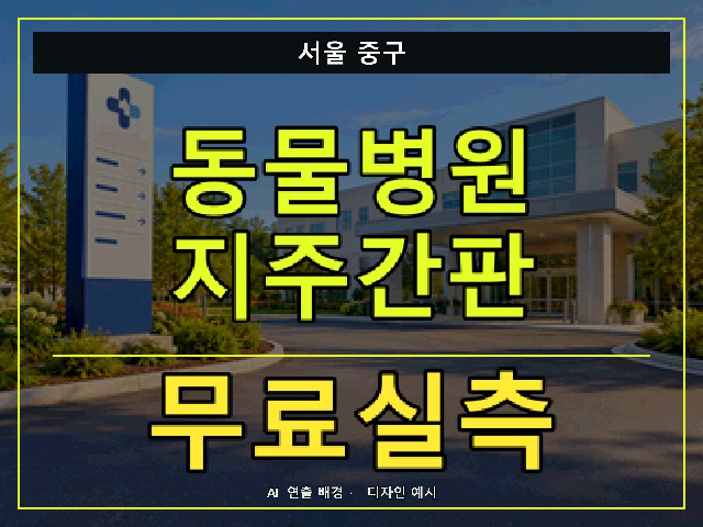 서울 중구 동물병원 지주간판 무료실측 안내 썸네일 · AI 연출 배경