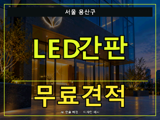 서울 용산구 LED간판 무료견적 안내 썸네일 · AI 연출 배경