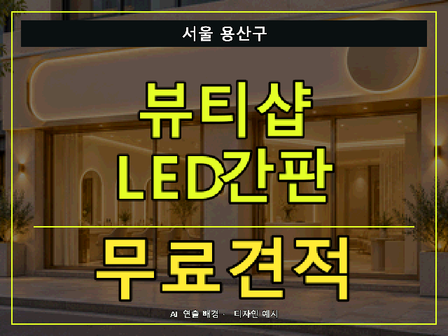 서울 용산구 뷰티샵 LED간판 무료견적 안내 썸네일 · AI 연출 배경