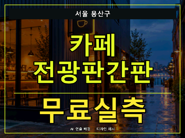 서울 용산구 카페 전광판간판 무료실측 안내 썸네일 · AI 연출 배경