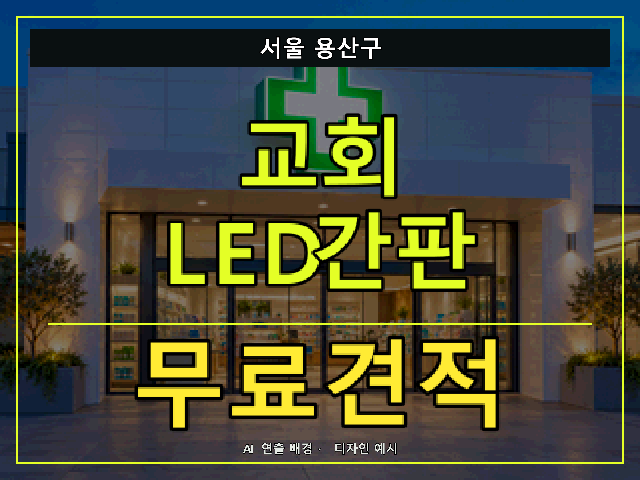 서울 용산구 교회 LED간판 무료견적 안내 썸네일 · AI 연출 배경