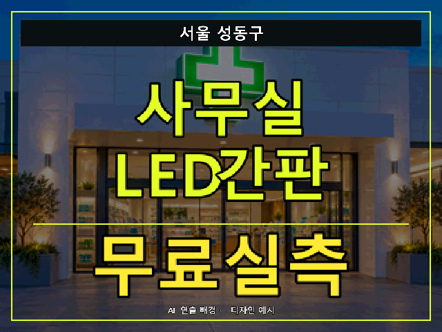 서울 성동구 사무실 LED간판 무료실측 안내 썸네일 · AI 연출 배경