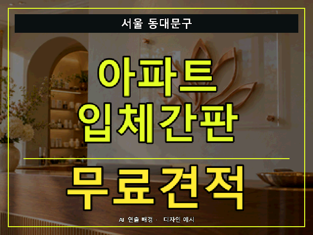 서울 동대문구 아파트 입체간판 무료견적 안내 썸네일 · AI 연출 배경