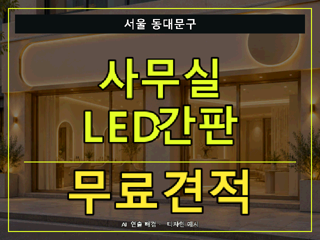 서울 동대문구 사무실 LED간판 무료견적 안내 썸네일 · AI 연출 배경