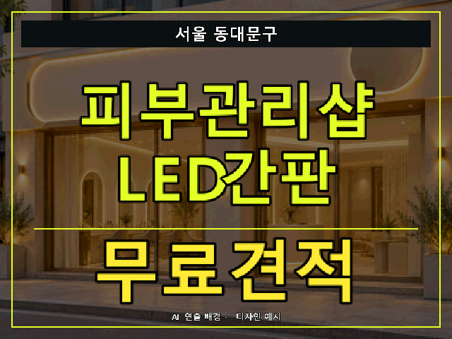 서울 동대문구 피부관리샵 LED간판 무료견적 안내 썸네일 · AI 연출 배경