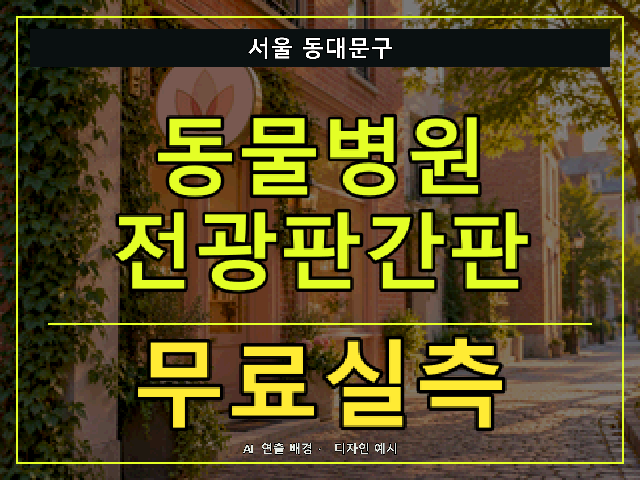 서울 동대문구 동물병원 전광판간판 무료실측 안내 썸네일 · AI 연출 배경