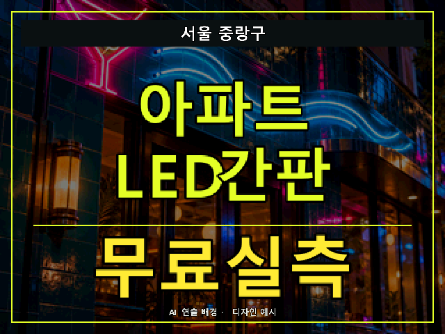 서울 중랑구 아파트 LED간판 무료실측 안내 썸네일 · AI 연출 배경