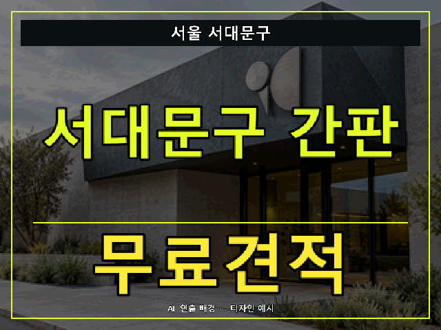 서울 서대문구 간판 제작 무료견적 안내 썸네일 · AI 연출 배경