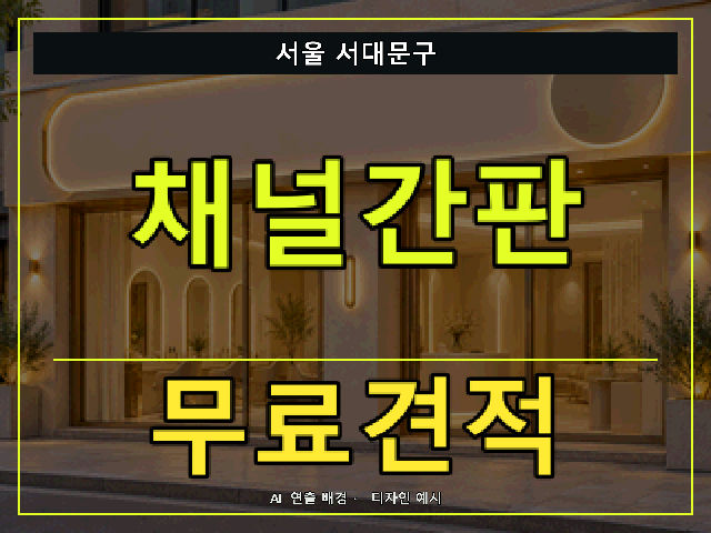 서울 서대문구 채널간판 무료견적 안내 썸네일 · AI 연출 배경