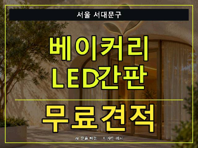 서울 서대문구 베이커리 LED간판 무료견적 안내 썸네일 · AI 연출 배경