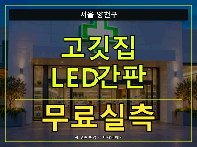 서울 양천구 고깃집 LED간판 무료실측 안내 썸네일 · AI 연출 배경