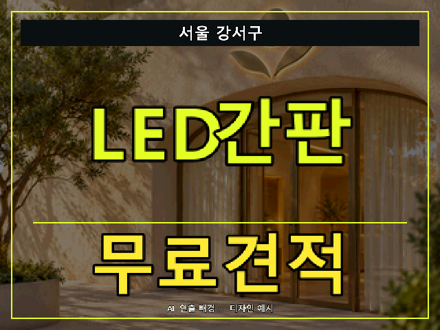 서울 강서구 LED간판 무료견적 안내 썸네일 · AI 연출 배경