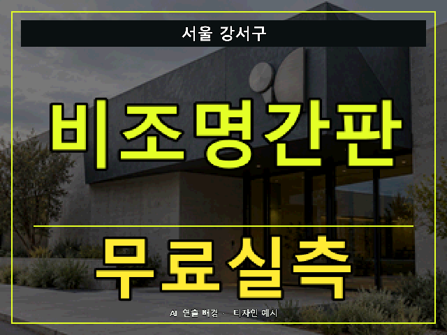 서울 강서구 비조명간판 무료실측 안내 썸네일 · AI 연출 배경