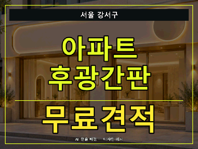 서울 강서구 아파트 후광간판 무료견적 안내 썸네일 · AI 연출 배경