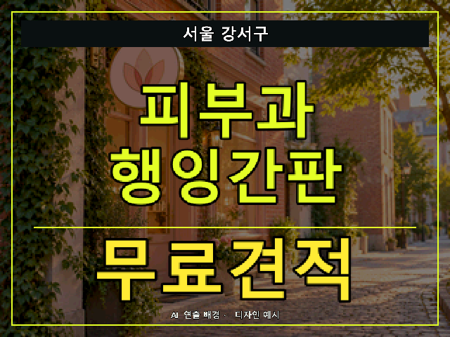 서울 강서구 피부과 행잉간판 무료견적 안내 썸네일 · AI 연출 배경