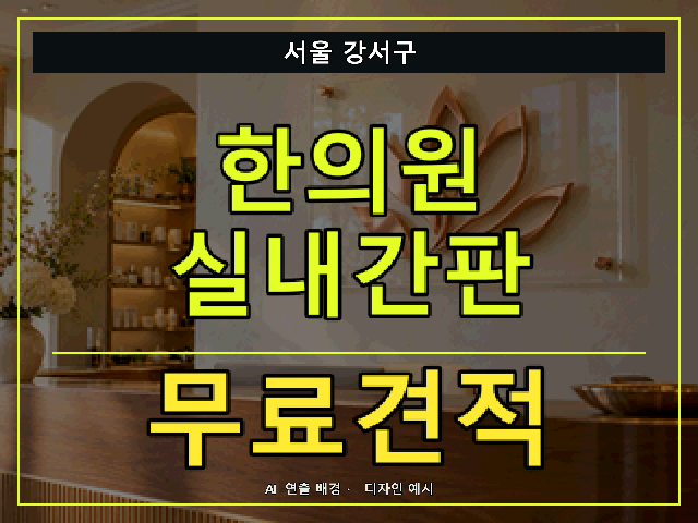 서울 강서구 한의원 실내간판 무료견적 안내 썸네일 · AI 연출 배경