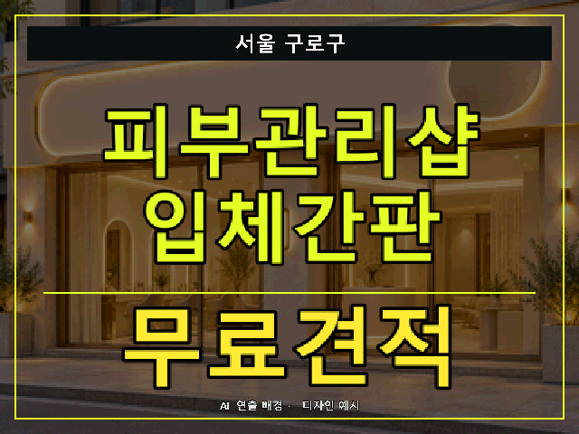 서울 구로구 피부관리샵 입체간판 무료견적 안내 썸네일 · AI 연출 배경