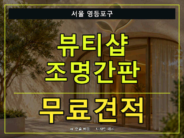 서울 영등포구 뷰티샵 조명간판 무료견적 안내 썸네일 · AI 연출 배경