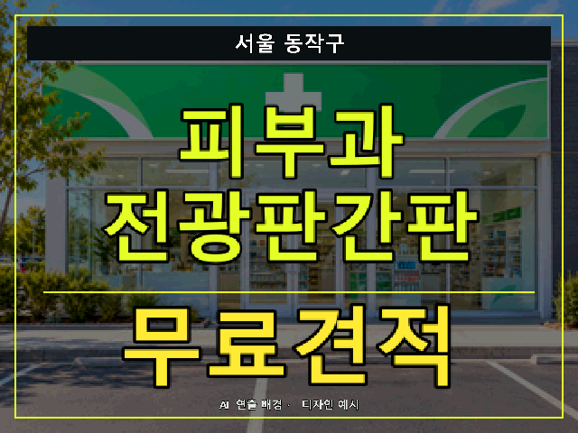 서울 동작구 피부과 전광판간판 무료견적 안내 썸네일 · AI 연출 배경