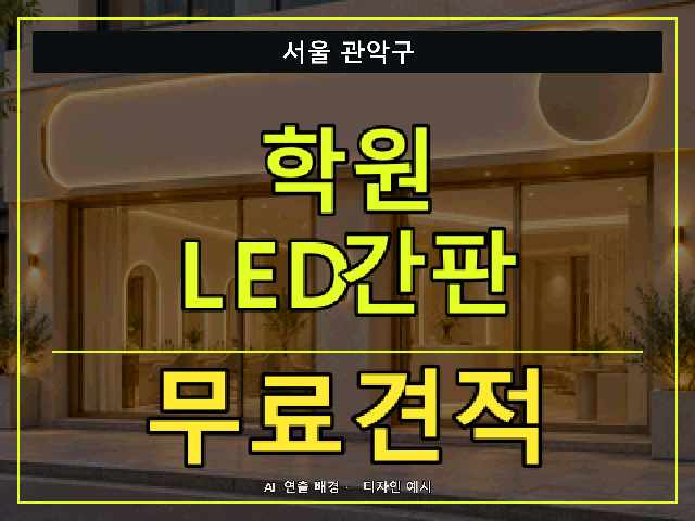 서울 관악구 학원 LED간판 무료견적 안내 썸네일 · AI 연출 배경