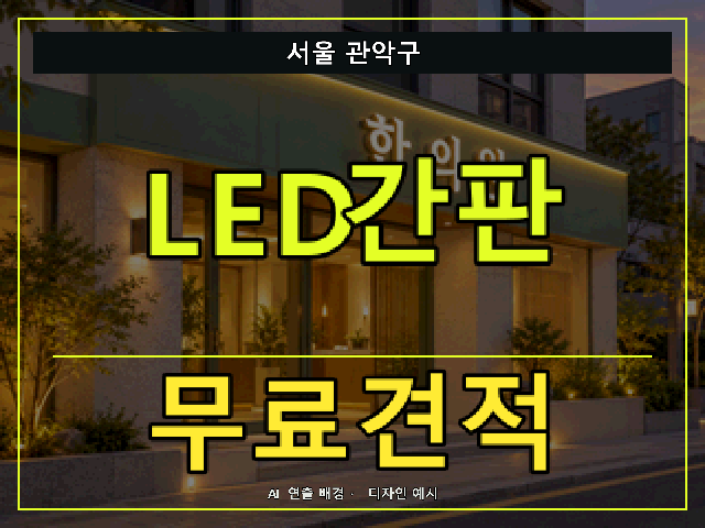 서울 관악구 LED간판 무료견적 안내 썸네일 · AI 연출 배경