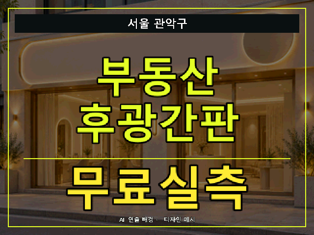 서울 관악구 부동산 후광간판 무료실측 안내 썸네일 · AI 연출 배경