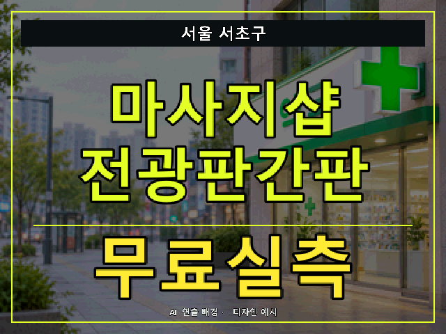 서울 서초구 마사지샵 전광판간판 무료실측 안내 썸네일 · AI 연출 배경