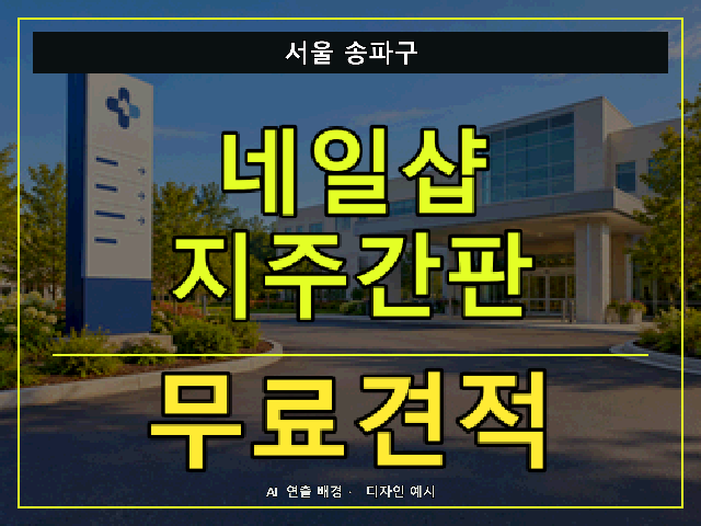 서울 송파구 네일샵 지주간판 무료견적 안내 썸네일 · AI 연출 배경