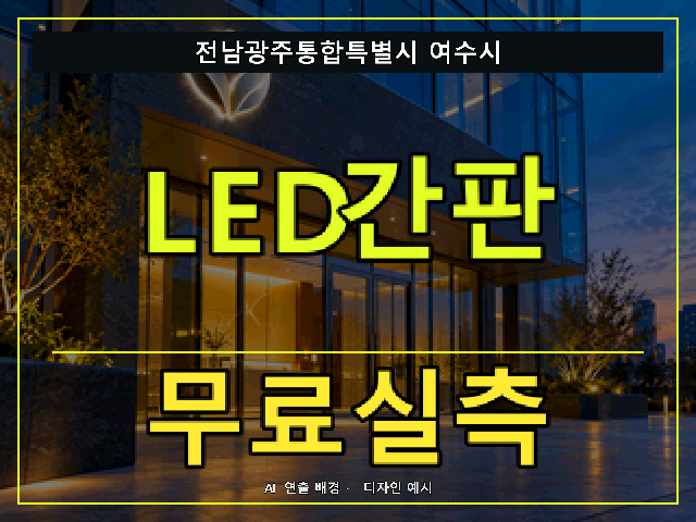 전남광주통합특별시 여수시 LED간판 무료실측 안내 썸네일 · AI 연출 배경