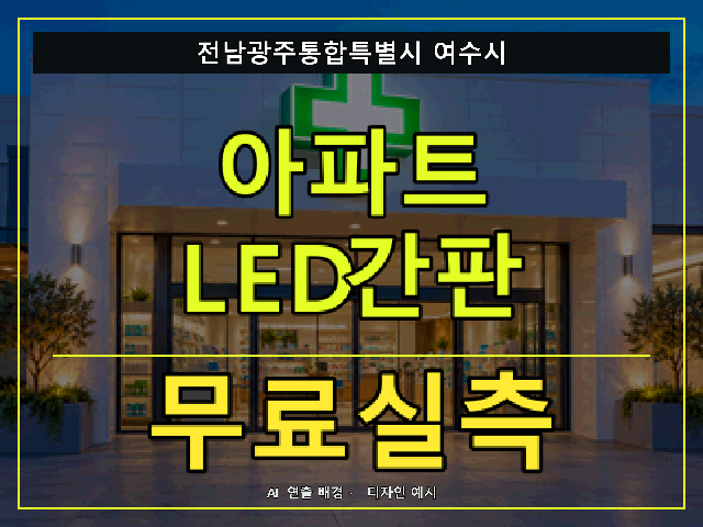 전남광주통합특별시 여수시 아파트 LED간판 무료실측 안내 썸네일 · AI 연출 배경