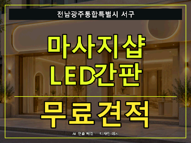 전남광주통합특별시 서구 마사지샵 LED간판 무료견적 안내 썸네일 · AI 연출 배경