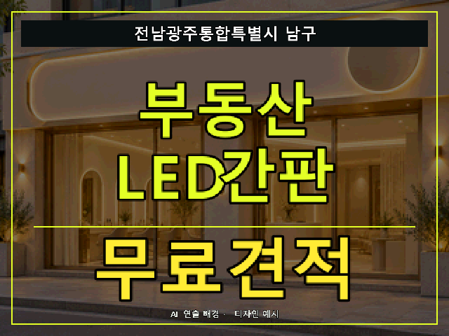 전남광주통합특별시 남구 부동산 LED간판 무료견적 안내 썸네일 · AI 연출 배경
