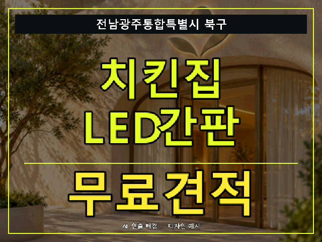 전남광주통합특별시 북구 치킨집 LED간판 무료견적 안내 썸네일 · AI 연출 배경