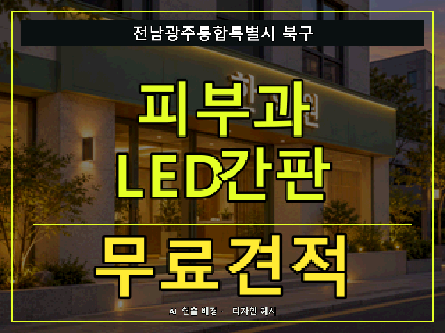 전남광주통합특별시 북구 피부과 LED간판 무료견적 안내 썸네일 · AI 연출 배경