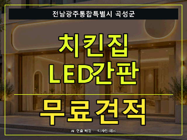 전남광주통합특별시 곡성군 치킨집 LED간판 무료견적 안내 썸네일 · AI 연출 배경