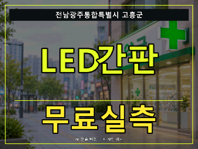 전남광주통합특별시 고흥군 LED간판 무료실측 안내 썸네일 · AI 연출 배경