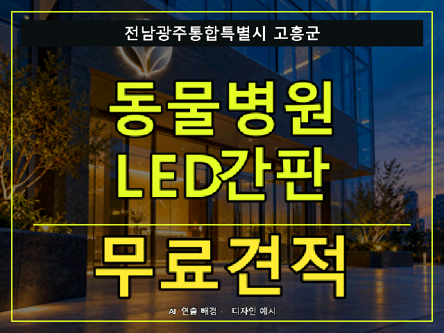 전남광주통합특별시 고흥군 동물병원 LED간판 무료견적 안내 썸네일 · AI 연출 배경