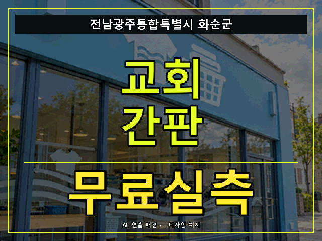 전남광주통합특별시 화순군 교회 간판 무료실측 안내 썸네일 · AI 연출 배경