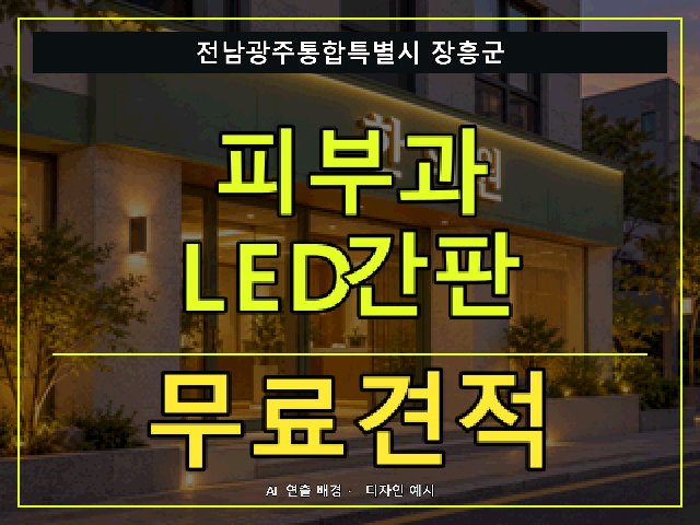 전남광주통합특별시 장흥군 피부과 LED간판 무료견적 안내 썸네일 · AI 연출 배경
