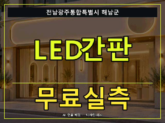 전남광주통합특별시 해남군 LED간판 무료실측 안내 썸네일 · AI 연출 배경