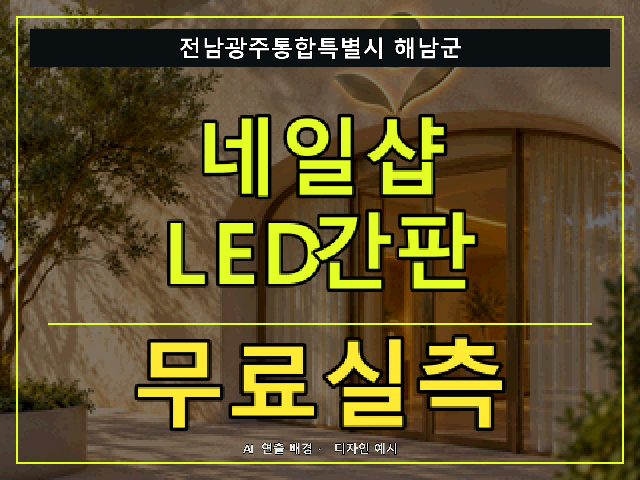 전남광주통합특별시 해남군 네일샵 LED간판 무료실측 안내 썸네일 · AI 연출 배경