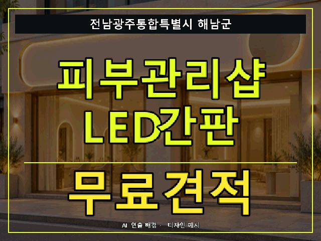 전남광주통합특별시 해남군 피부관리샵 LED간판 무료견적 안내 썸네일 · AI 연출 배경