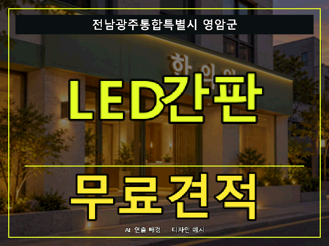 전남광주통합특별시 영암군 LED간판 무료견적 안내 썸네일 · AI 연출 배경